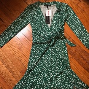 BCBGMaxAzria Green Wrap Dress